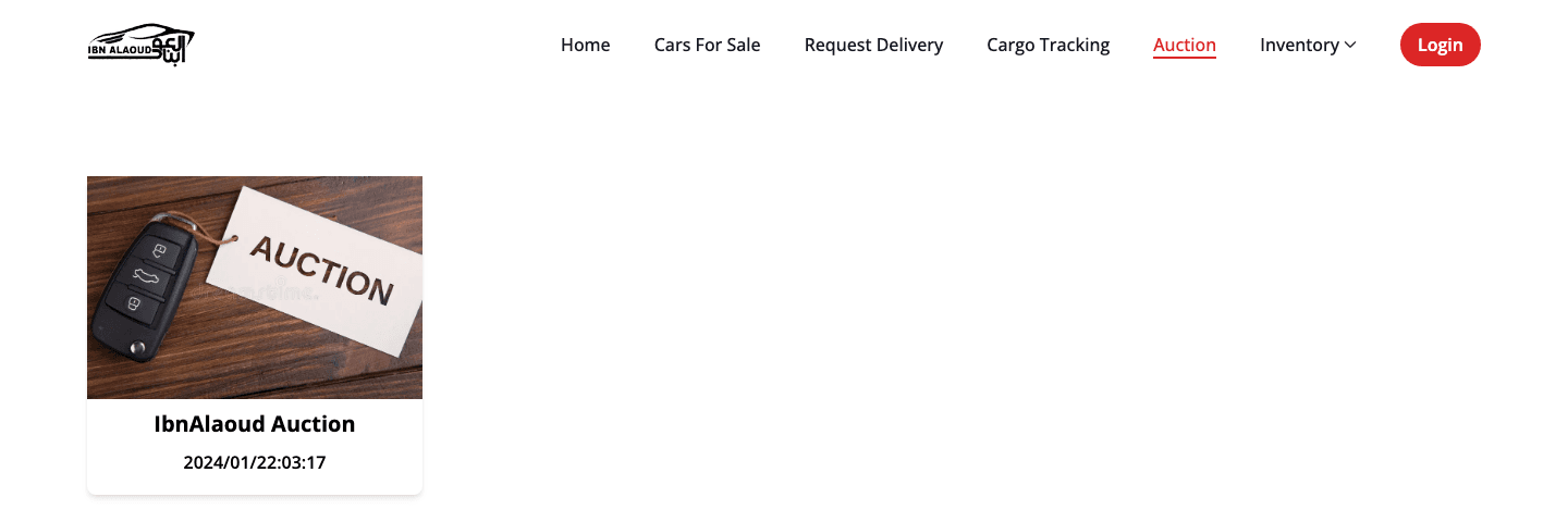 The live auction interface